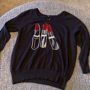 NWT- Black, Lipstick style, sweatshirt